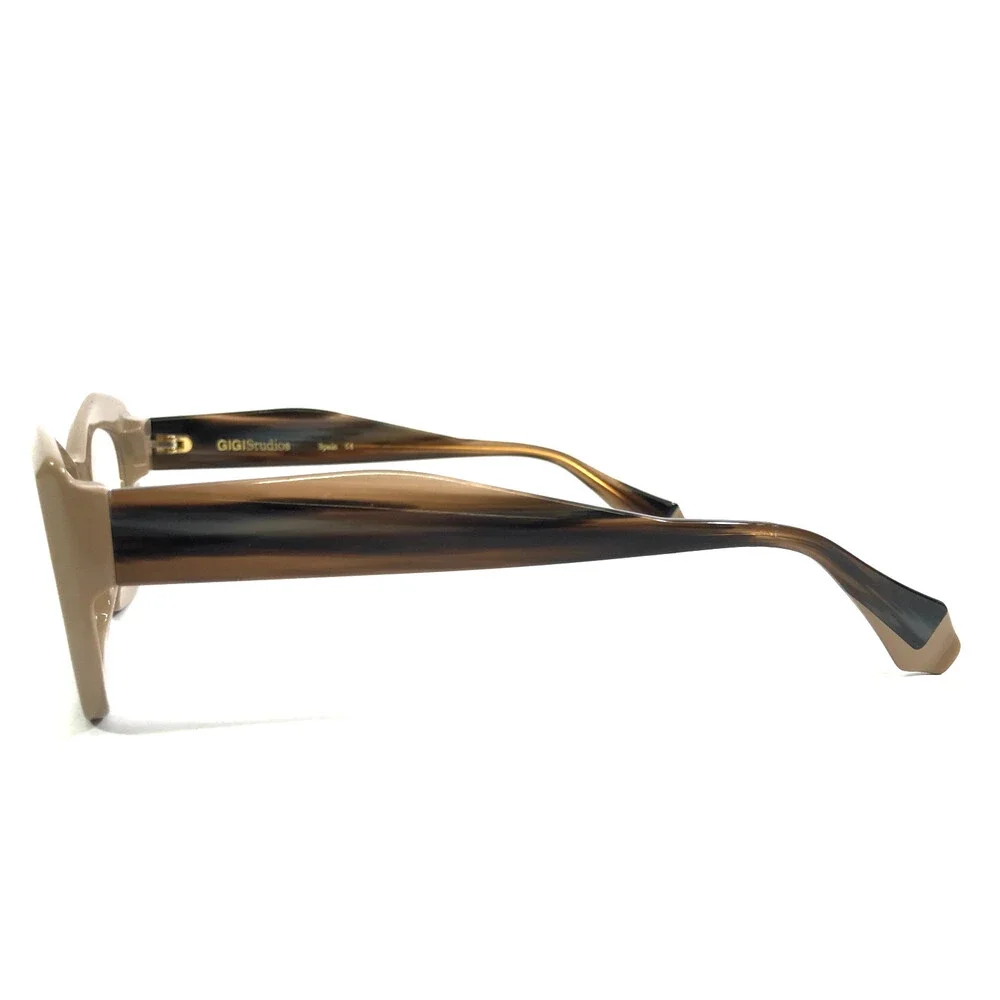 Gigi Studios Eyeglasses Frame KIRA 6727/8 Beige Brown Horn Full Rim 51-20-140